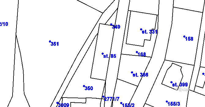 Parcela st. 85 v KÚ Poniklá, Katastrální mapa