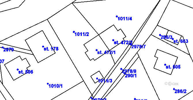 Parcela st. 472/1 v KÚ Poniklá, Katastrální mapa