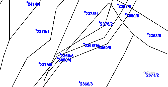 Parcela st. 2368/10 v KÚ Poniklá, Katastrální mapa