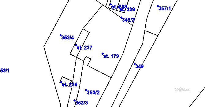 Parcela st. 179 v KÚ Přívlaka, Katastrální mapa