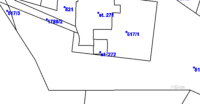 Parcela st. 272 v KÚ Přívlaka, Katastrální mapa