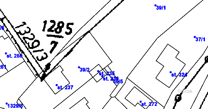 Parcela st. 235 v KÚ Popelín, Katastrální mapa