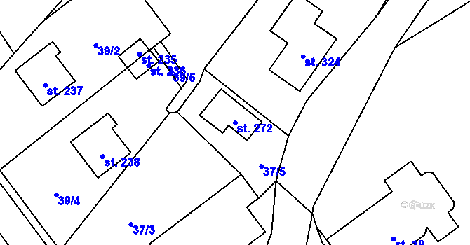 Parcela st. 272 v KÚ Popelín, Katastrální mapa