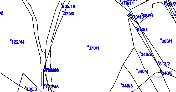 Parcela st. 370/1 v KÚ Popelištná, Katastrální mapa