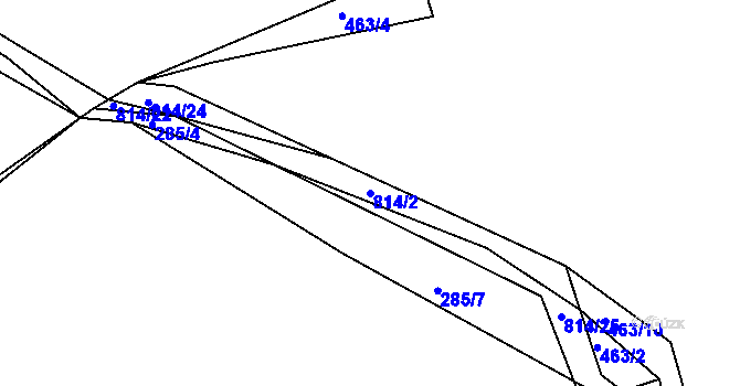 Parcela st. 814/2 v KÚ Popelištná, Katastrální mapa