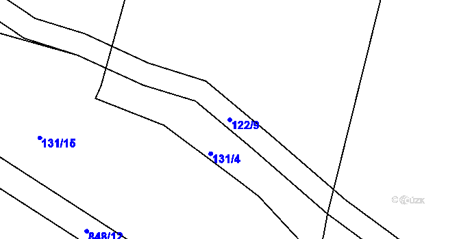 Parcela st. 122/9 v KÚ Popelištná, Katastrální mapa