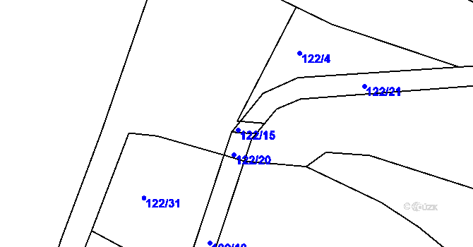 Parcela st. 122/29 v KÚ Popelištná, Katastrální mapa