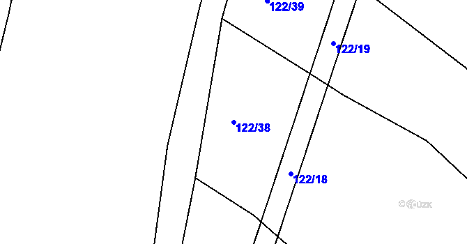 Parcela st. 122/38 v KÚ Popelištná, Katastrální mapa