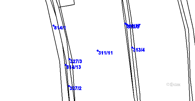 Parcela st. 311/11 v KÚ Popelištná, Katastrální mapa