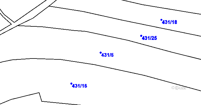 Parcela st. 431/5 v KÚ Popelištná, Katastrální mapa