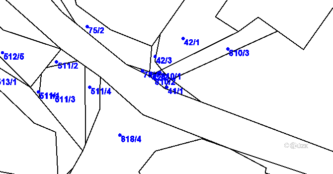 Parcela st. 41/1 v KÚ Zmišovice, Katastrální mapa