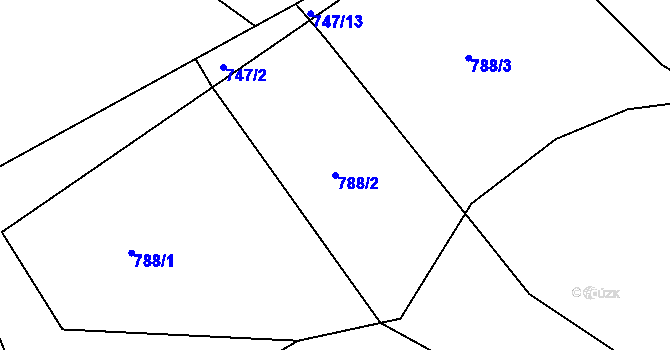 Parcela st. 788/2 v KÚ Zmišovice, Katastrální mapa
