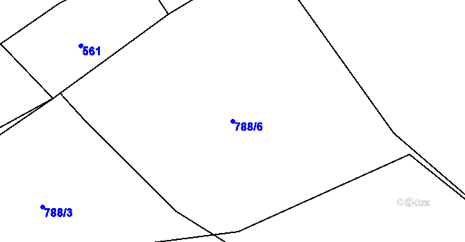 Parcela st. 788/6 v KÚ Zmišovice, Katastrální mapa