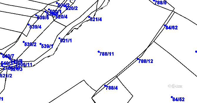 Parcela st. 788/11 v KÚ Zmišovice, Katastrální mapa