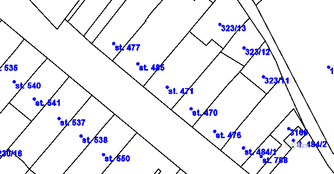 Parcela st. 471 v KÚ Popice, Katastrální mapa