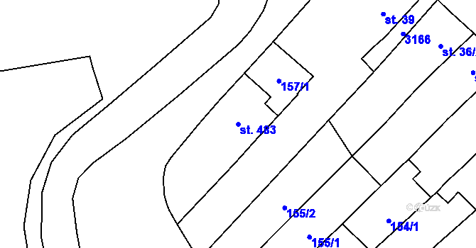 Parcela st. 483 v KÚ Popice, Katastrální mapa
