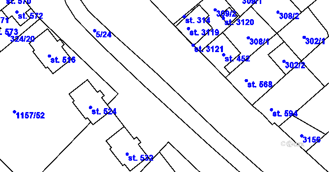 Parcela st. 5/28 v KÚ Popice, Katastrální mapa