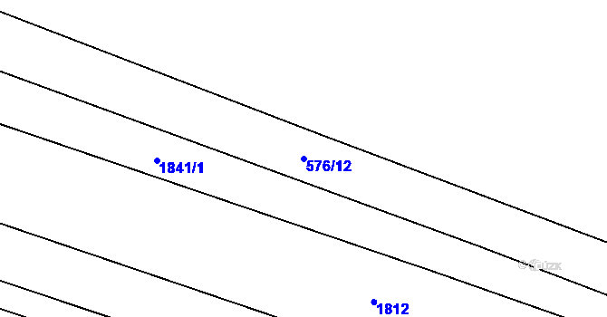 Parcela st. 576/12 v KÚ Popice, Katastrální mapa