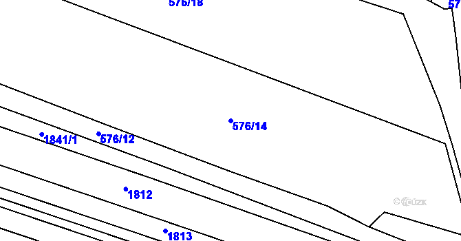 Parcela st. 576/14 v KÚ Popice, Katastrální mapa