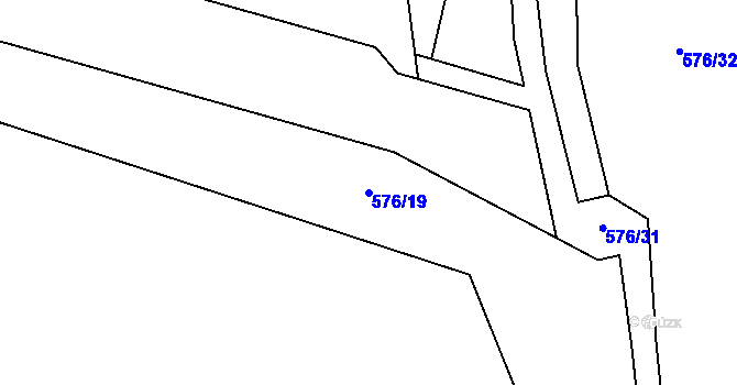 Parcela st. 576/19 v KÚ Popice, Katastrální mapa