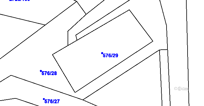 Parcela st. 576/29 v KÚ Popice, Katastrální mapa