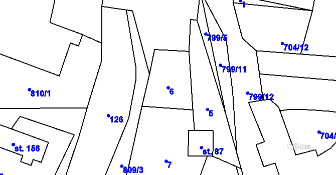 Parcela st. 6 v KÚ Popice u Jihlavy, Katastrální mapa
