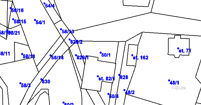 Parcela st. 50/1 v KÚ Popice u Jihlavy, Katastrální mapa