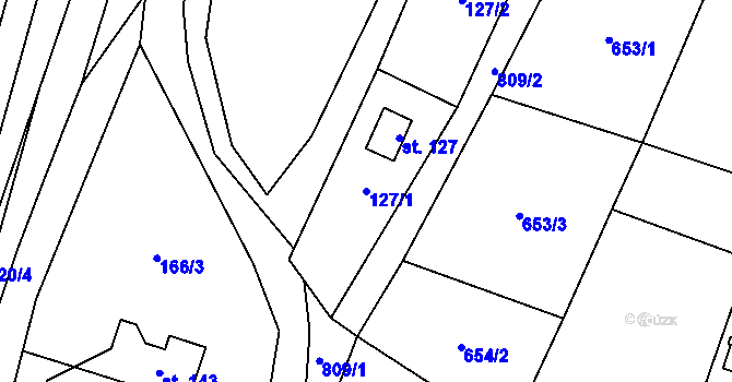 Parcela st. 127/1 v KÚ Popice u Jihlavy, Katastrální mapa