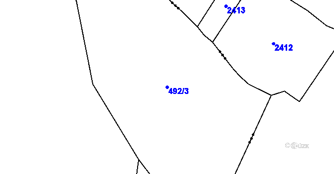 Parcela st. 492/3 v KÚ Popice u Jihlavy, Katastrální mapa