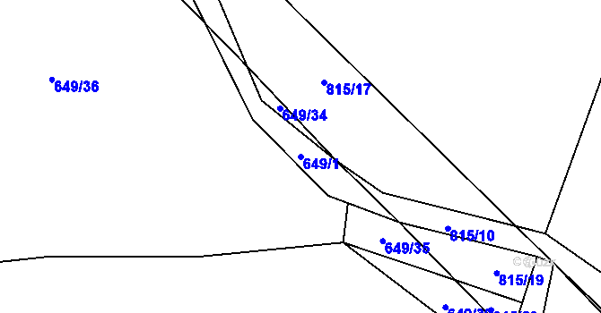 Parcela st. 649/1 v KÚ Popice u Jihlavy, Katastrální mapa