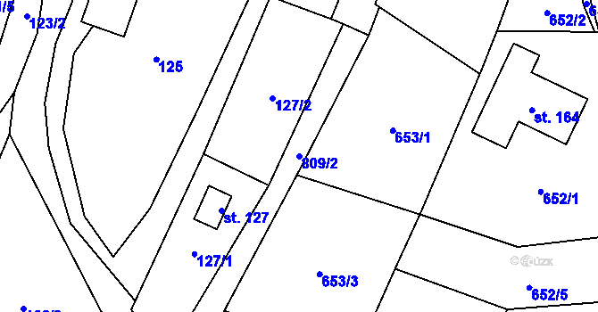 Parcela st. 809/2 v KÚ Popice u Jihlavy, Katastrální mapa