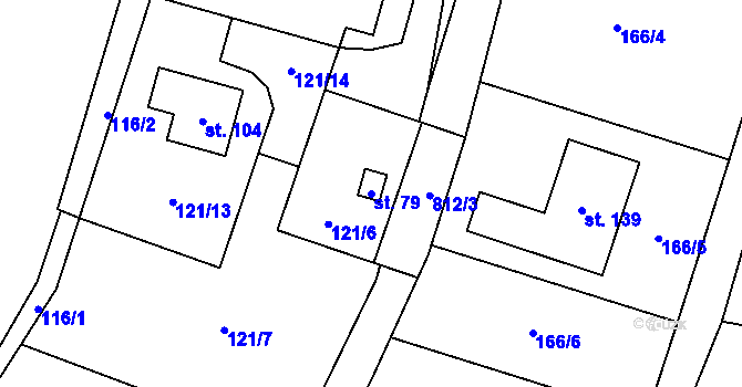 Parcela st. 79 v KÚ Popice u Jihlavy, Katastrální mapa