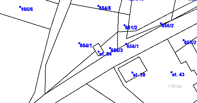 Parcela st. 84 v KÚ Popice u Jihlavy, Katastrální mapa