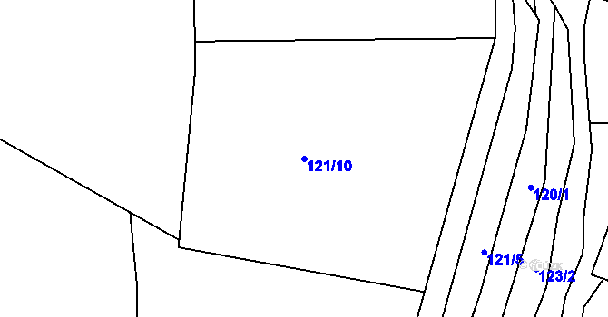 Parcela st. 121/10 v KÚ Popice u Jihlavy, Katastrální mapa