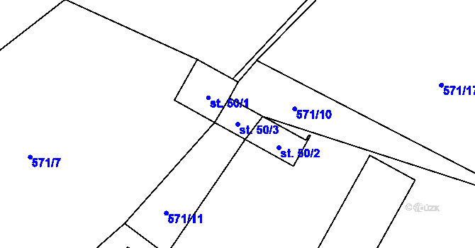 Parcela st. 50/3 v KÚ Popice u Jihlavy, Katastrální mapa