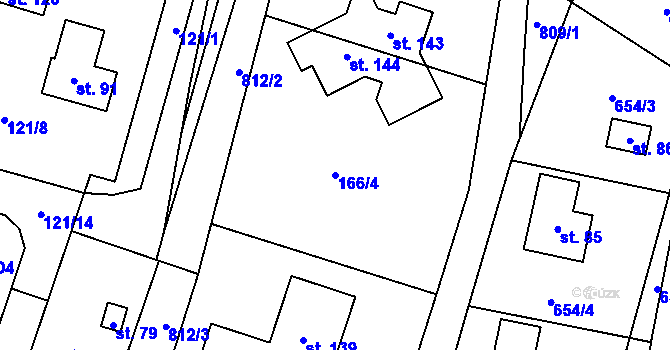 Parcela st. 166/4 v KÚ Popice u Jihlavy, Katastrální mapa