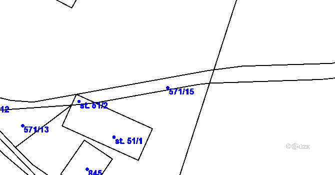 Parcela st. 571/15 v KÚ Popice u Jihlavy, Katastrální mapa