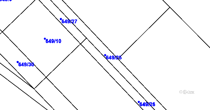 Parcela st. 649/25 v KÚ Popice u Jihlavy, Katastrální mapa