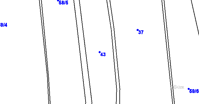 Parcela st. 43 v KÚ Popice u Jihlavy, Katastrální mapa