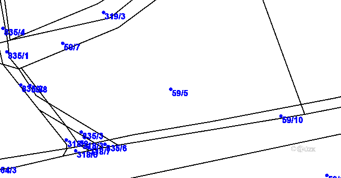 Parcela st. 59/5 v KÚ Popice u Jihlavy, Katastrální mapa