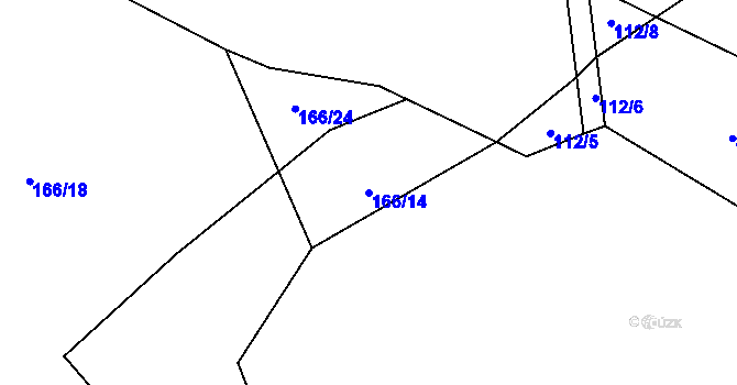 Parcela st. 166/14 v KÚ Popice u Jihlavy, Katastrální mapa