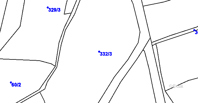 Parcela st. 332/3 v KÚ Popice u Jihlavy, Katastrální mapa