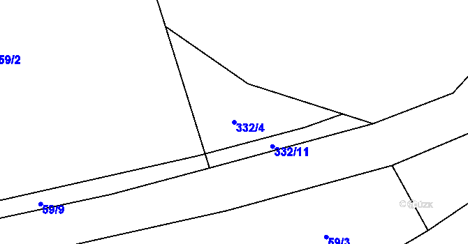 Parcela st. 332/4 v KÚ Popice u Jihlavy, Katastrální mapa