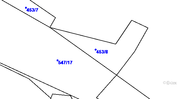 Parcela st. 453/8 v KÚ Popice u Jihlavy, Katastrální mapa