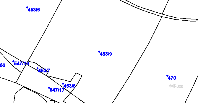 Parcela st. 453/9 v KÚ Popice u Jihlavy, Katastrální mapa
