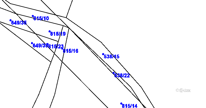 Parcela st. 538/15 v KÚ Popice u Jihlavy, Katastrální mapa