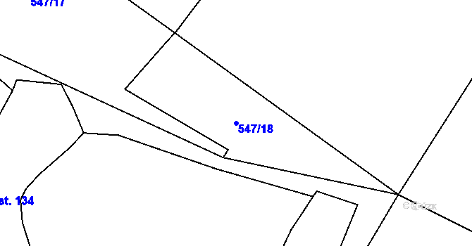 Parcela st. 547/18 v KÚ Popice u Jihlavy, Katastrální mapa
