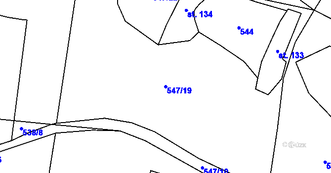 Parcela st. 547/19 v KÚ Popice u Jihlavy, Katastrální mapa