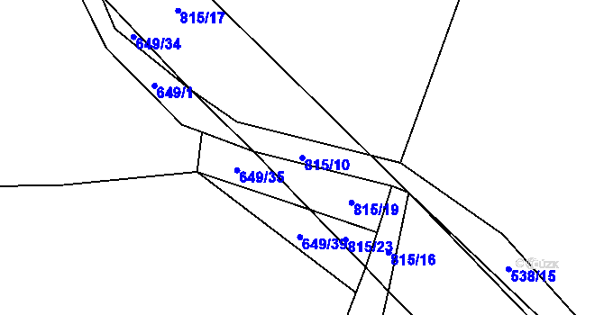 Parcela st. 815/10 v KÚ Popice u Jihlavy, Katastrální mapa