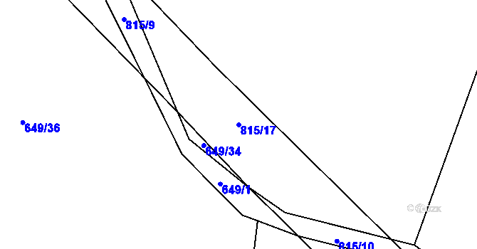 Parcela st. 815/17 v KÚ Popice u Jihlavy, Katastrální mapa